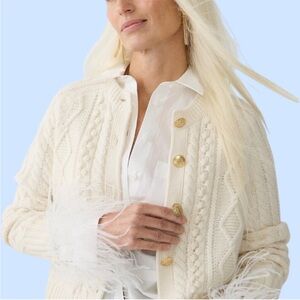 J. Crew Ivory Cable Knit Cardigan